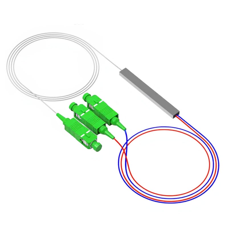 Poyiccot SC 1X2 Fiber Optic Splitter, 0.9mm G657A1 Singlemode PLC SC Fiber Optical Splitter for Home Wiring, Engineering Project, Fiber LAN,3.3ft/1m - Image 1